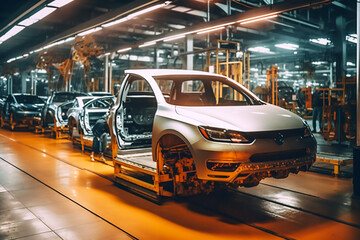 Naklejka premium Futuristic automobile engineering technologies