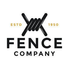 Simple Fence Wire Logo design. Perfect for fence building company.