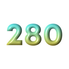 3D number yellow tosca gradient color png