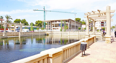 El Estanque y el riachuelo o El estany y el Riuet, Coma Ruga, El Vendrell, Baix Penedes, Tarragona, Catalunya, España, Europa
