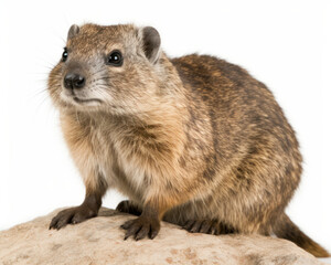 photo of hyrax isolated on white background. Generative AI