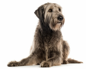 photo of Irish wolfhound isolated on white background. Generative AI