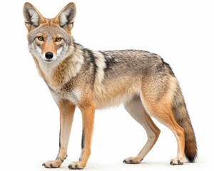 Obraz premium photo of jackal isolated on white background. Generative AI