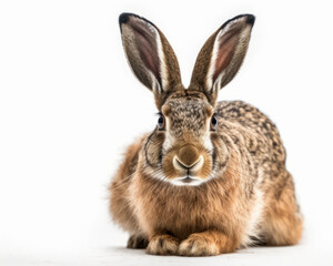 Fototapeta premium photo of jackrabbit isolated on white background. Generative AI