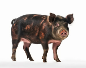 photo of hog isolated on white background. Generative AI