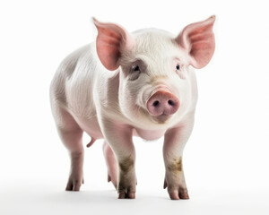 photo of hog isolated on white background. Generative AI