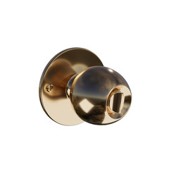 Gold Copper Doorknob isolated in transparent background.