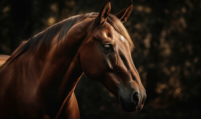 photo of horse in its natural habitat. Generative AI