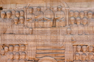 Egypcian monument in Istambul city. Ancient sculpture. Theodosius obelisk. Turkey