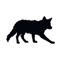 black wolf isolated on transparent background