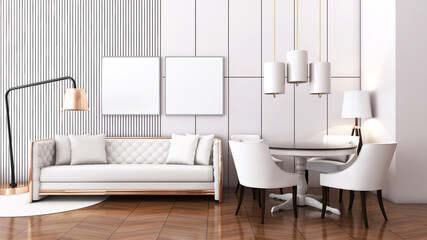 Room interior with wall background. 3D rendering ,3D illustration	