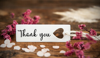 Natural Background With Label With Thank You