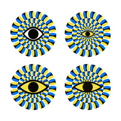 Optical illusion Design with eyes.