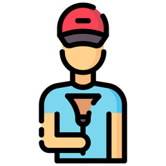 janitor avatar vector icon 
