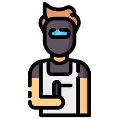 welder avatar vector icon 