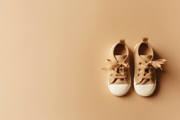 Baby shoes pair. Generate Ai - obrazy, fototapety, plakaty