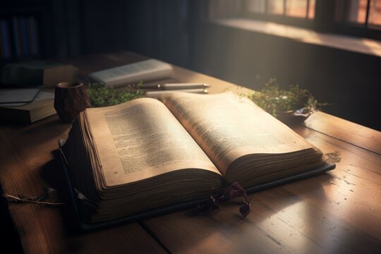 Bible book ancient sunlight. Generate Ai