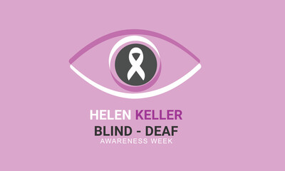 Helen Keller Blind and Deaf awareness week. background, banner, card, poster, template. Vector illustration.