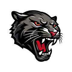 Panther logo. Roaring panther. Image of a black panther head.  Panther head mascot