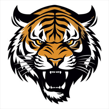Mascot logo. Tiger logo vector illustration. Color tiger logo. Tiger team 
