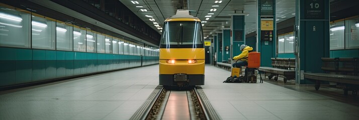 Top-Notch Floor Cleaning Service for Airports and Railways. generative ai
