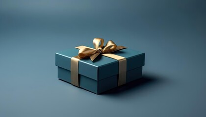 blue gift box on top blue background, generative ai