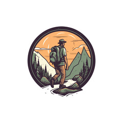 hiking logo modern simple