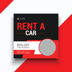 Rental business car sale social media instagram post template