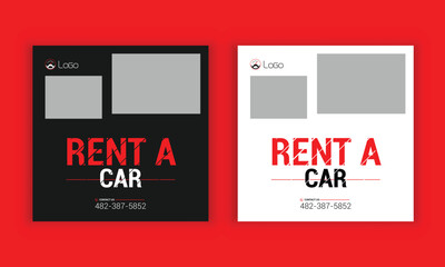 Obraz premium Rental business car sale social media instagram post template
