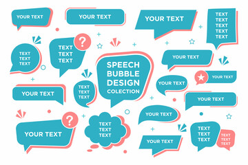 Speech bubble vector illustrations, Retro-pop design. Simple and colorful design, Speech bubble set vector