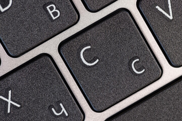 Black Plastic Keyboard from Computer, close up
