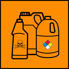 Danger Chemical Storage Area Symbol Sign, Vector Illustration, Isolate On White Background Label .EPS10