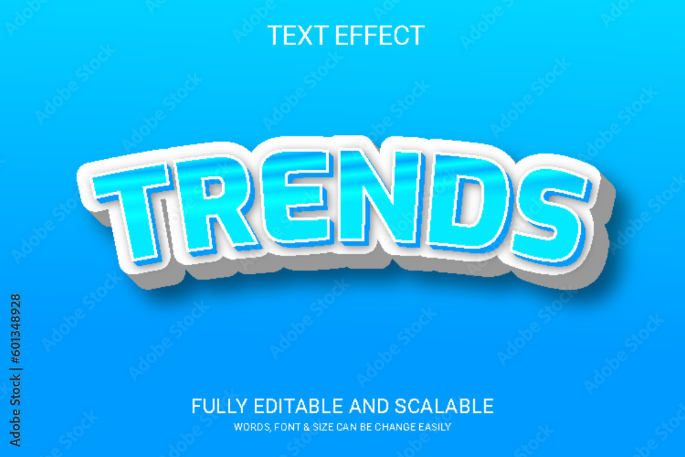 Wall mural trends 3d fully editable vector eps text effect