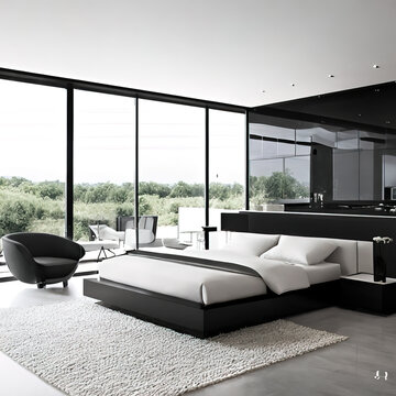 Renderiza&ccedil;&otilde;es geradas por IA de interiores modernos e elegantes