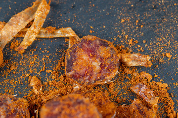 fresh dried pork sausage in turmeric