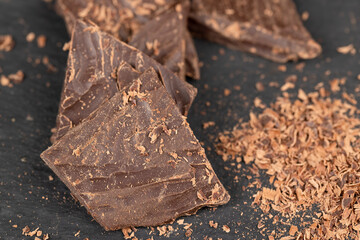 a large amount of finely crumbled milk chocolate