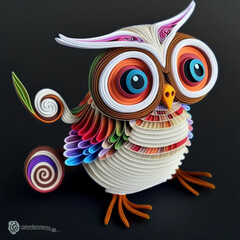 multi-dimensional origami quilling style illustration, paper quilling style, origami art, generative AI