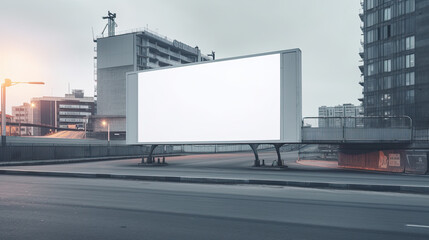 Obraz premium Blank empty billboard in an urban environment. Generative AI
