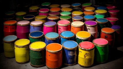 beautiful colorful instruments with splashes of paint make playing music enjoyable and a good atmosphere for sure