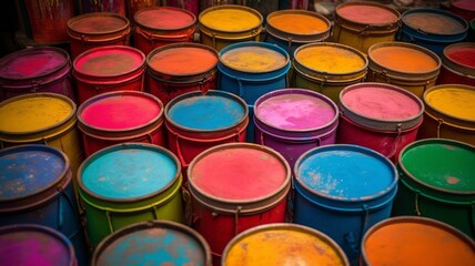 beautiful colorful instruments with splashes of paint make playing music enjoyable and a good atmosphere for sure