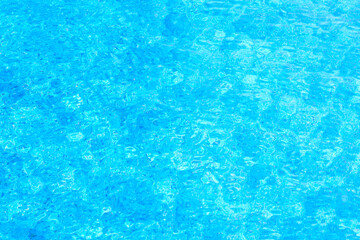 Blue water ripples in swimming pool with blue mosaic background , Abstract Water waves surface