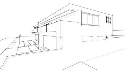 sketch of house