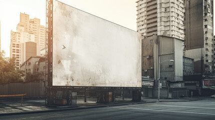 Obraz premium Blank empty billboard in an urban environment. Generative AI