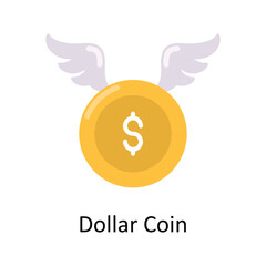 Dollar Coin vector Flat Icon Design illustration. Finance Symbol on White background EPS 10 File