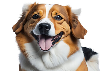 Showcase a Cute and Happy Dog on a Transparent Background. Generative AI.