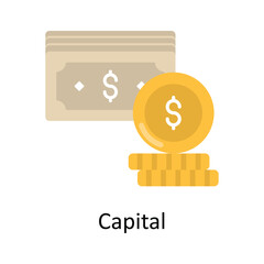 Capital vector Flat Icon Design illustration. Finance Symbol on White background EPS 10 File