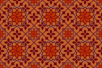 Vector vintage traditional batik seamless pattern. Indonesian batik with the Batik Kawung motif.