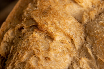 hard crisp crust of a freshly baked loaf of bread
