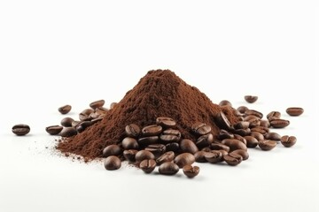 Ground coffee beans food. Generate Ai