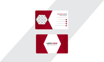 Fototapeta premium Futuristic business card design. Modern shape with abstract silver. .Horizontal and vertical layout. Vector illustration print template. 